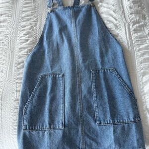 Topshop Denim Overall Dress